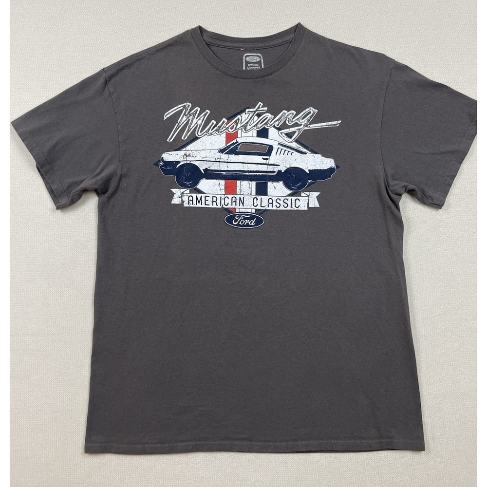 Ford Mustang‎ American Classic Official T-Shirt Mens L Gray Short Sleeve Cotton